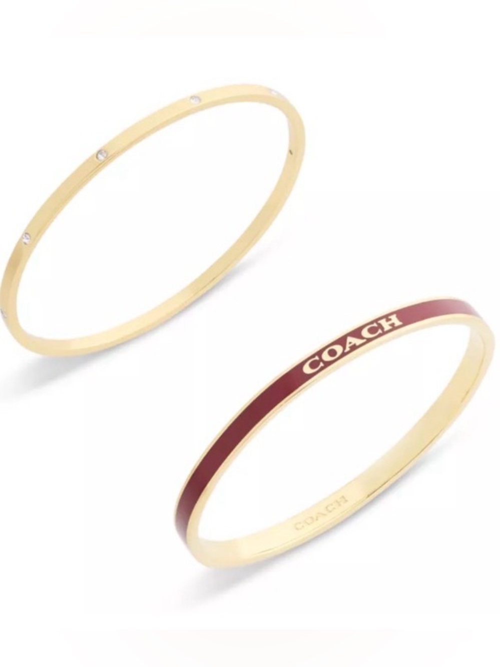 Coach Bangle Bracelet Dio Set-Burgundy/Gold